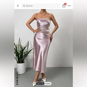 Brand new never worn pink silk dress